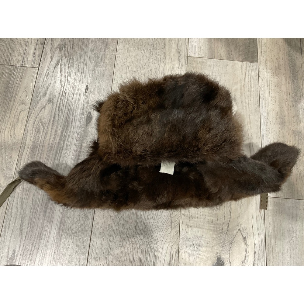 Vintage Russian Ushanka Genuine Fur Trapper Hat Brown Ear Flap mink - Picture 9 of 11